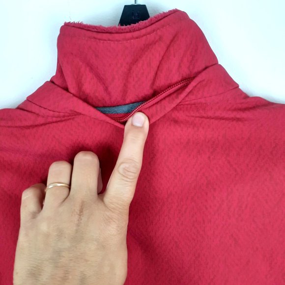 Faux Fur Lined Light Jacket, Size Small. Pink Red cozy plush outdoor - Picture 12 of 15